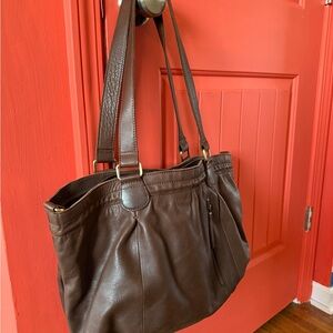Elegant Brown Leather Tote Bag